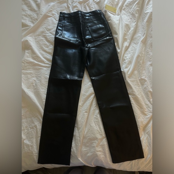Black Aritzia faux leather high rise Melina pants - Picture 6 of 8